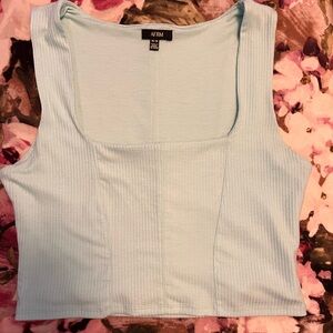 AFRM: Ribbed Square-Neck Crop Tank